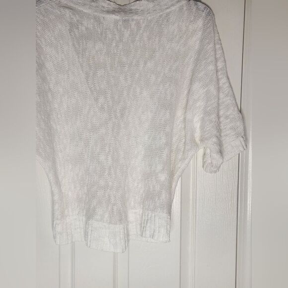 Liz&Co XL White LINEN Blend Knit Dolman Shrtslv Buttons Up Women’s Cardigan - Picture 12 of 12